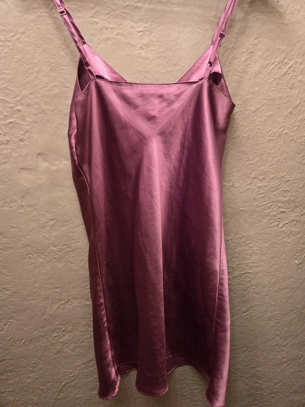 Vintage Satin Slip Dress Purple Mauve Bias Cut Nightgown Y2K - Picture 6 of 8
